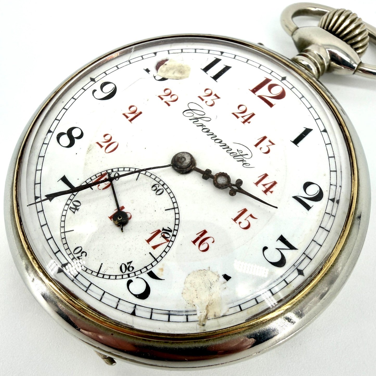 Antique Swiss “Chronomètre” Pocket Watch – Argentan Case – Working – c.1900