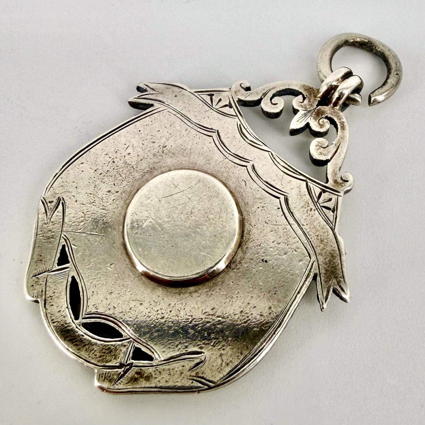 Antique White Metal Watch Fob Medal – Engraved “EAC July 17th 1886”