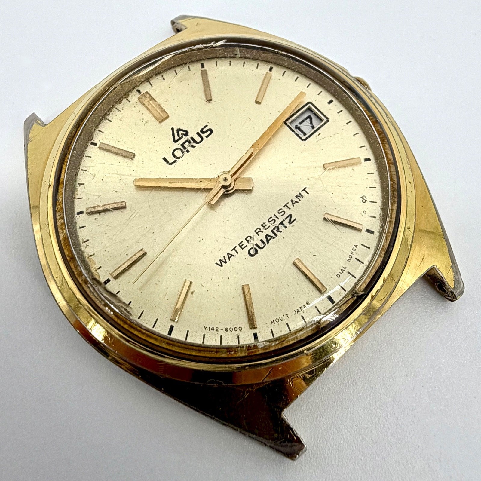 Vintage Lorus Quartz Watch – Gold Tone Case – Date – Working