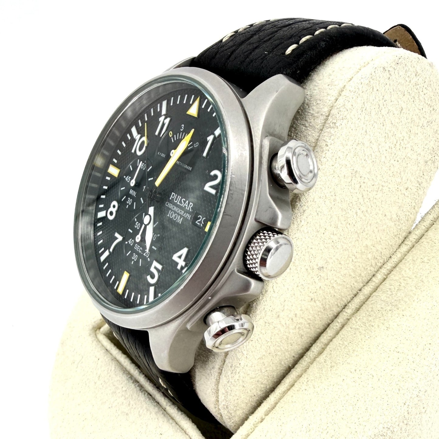 Pulsar VD50-X019 Chronograph Watch – Black Dial – 100m – 44mm