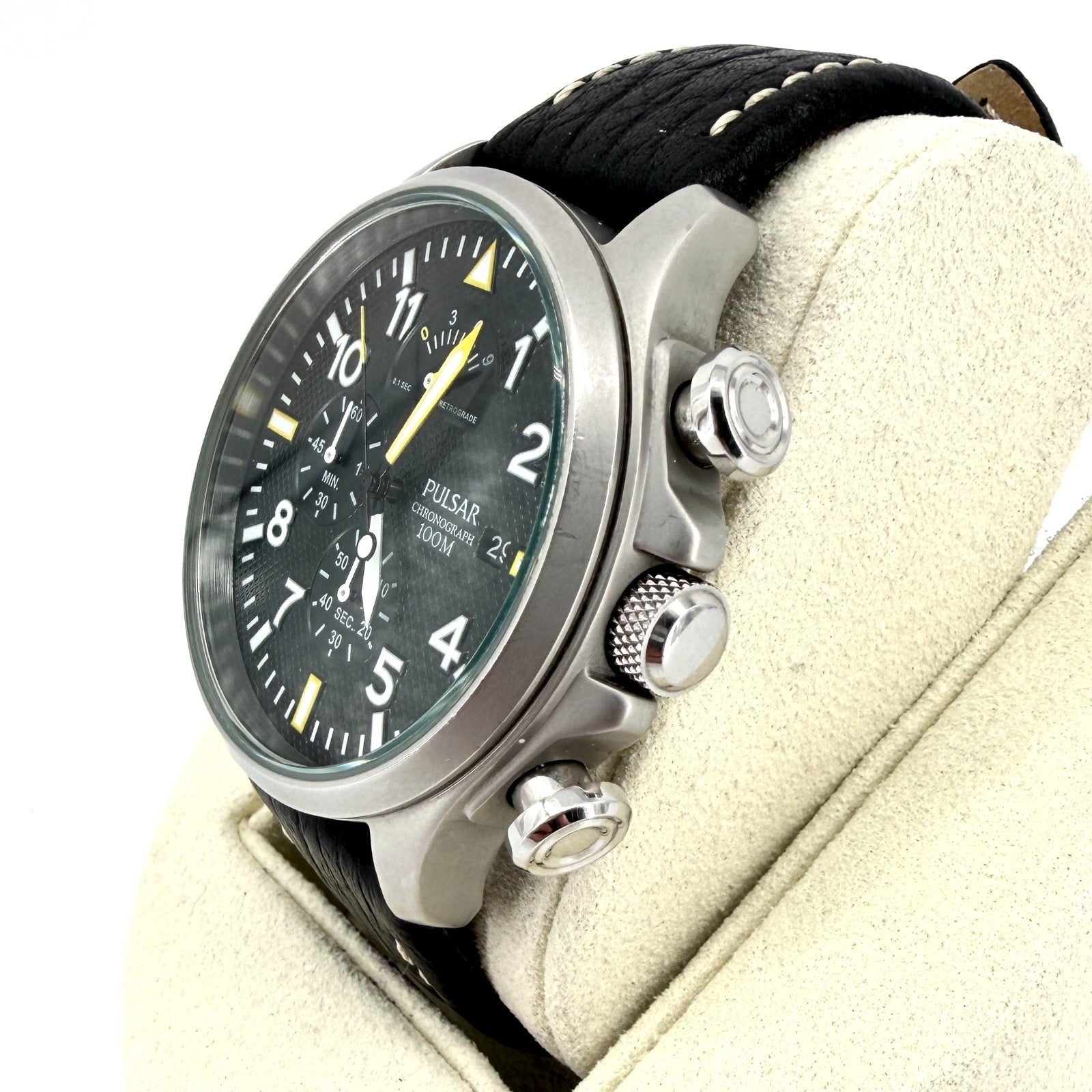 Pulsar VD50-X019 Chronograph Watch – Black Dial – 100m – 44mm