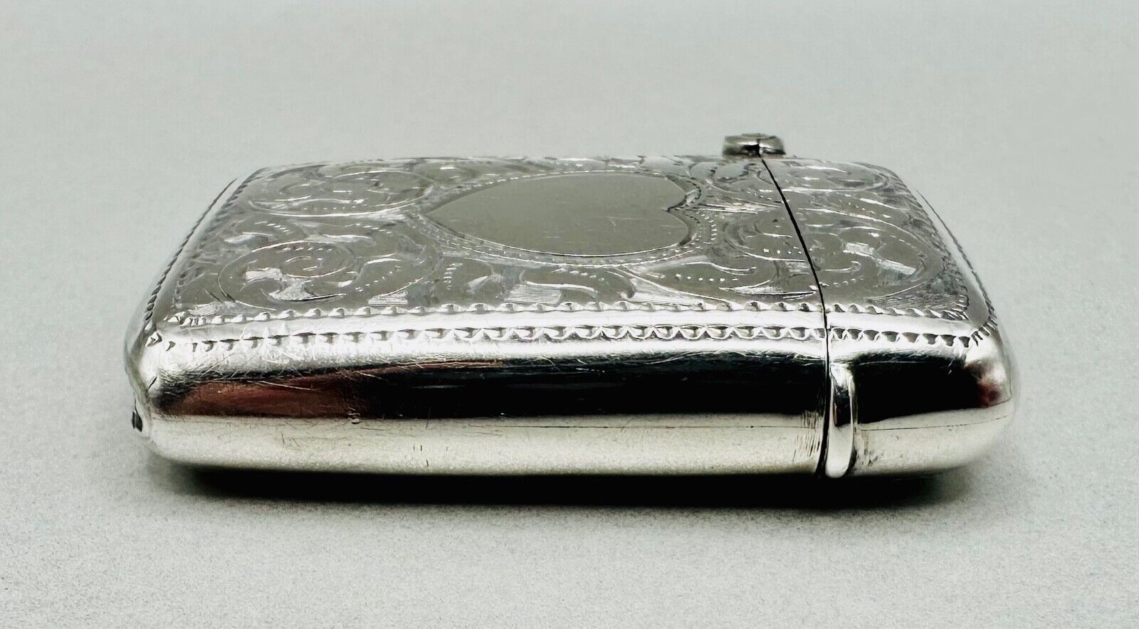 Antique 1899 Silver Vesta Case - Joseph Gloster, Birmingham – Heart Design