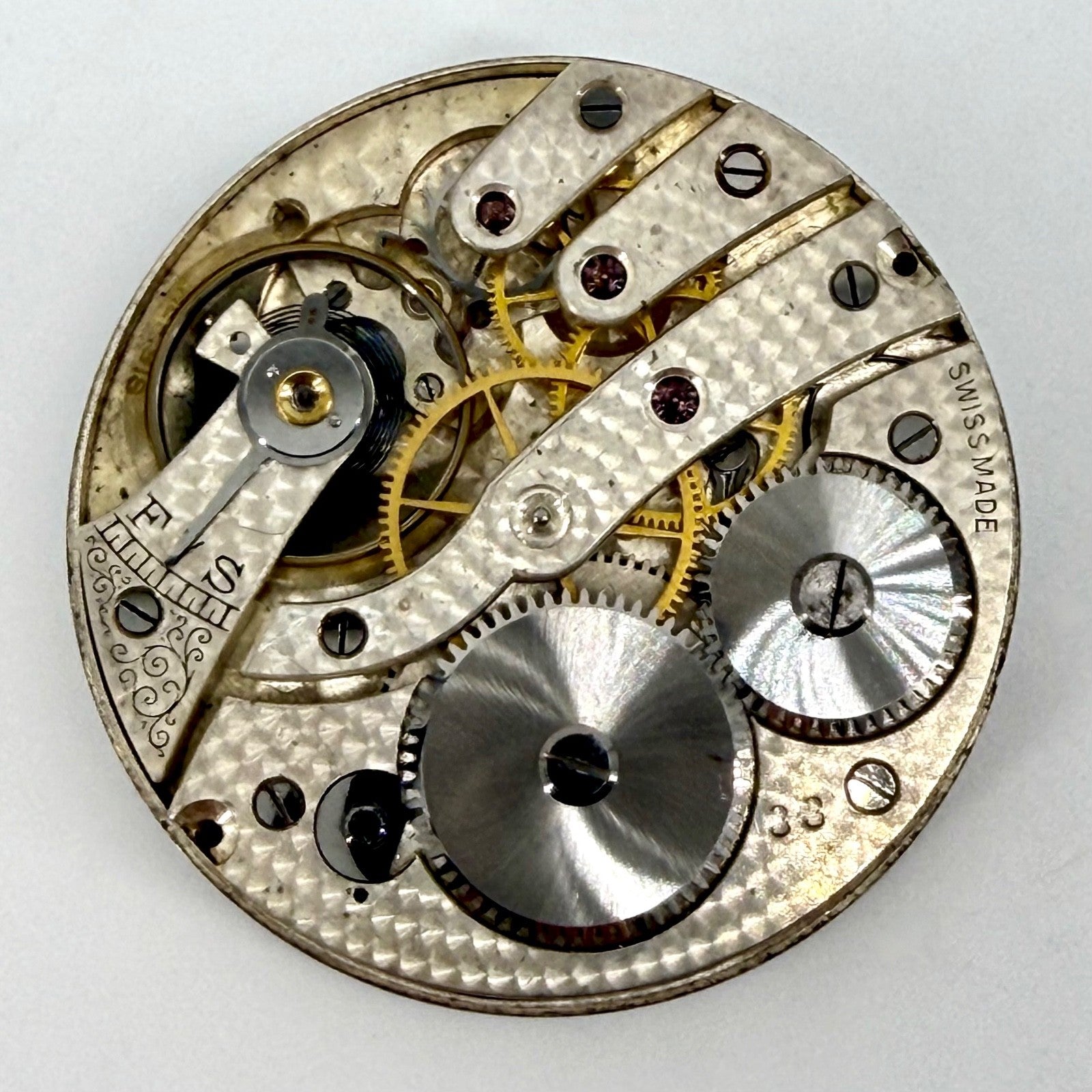 Antique Cyma Tavannes Pocket Watch Movement Swiss Made Ref 918 Working