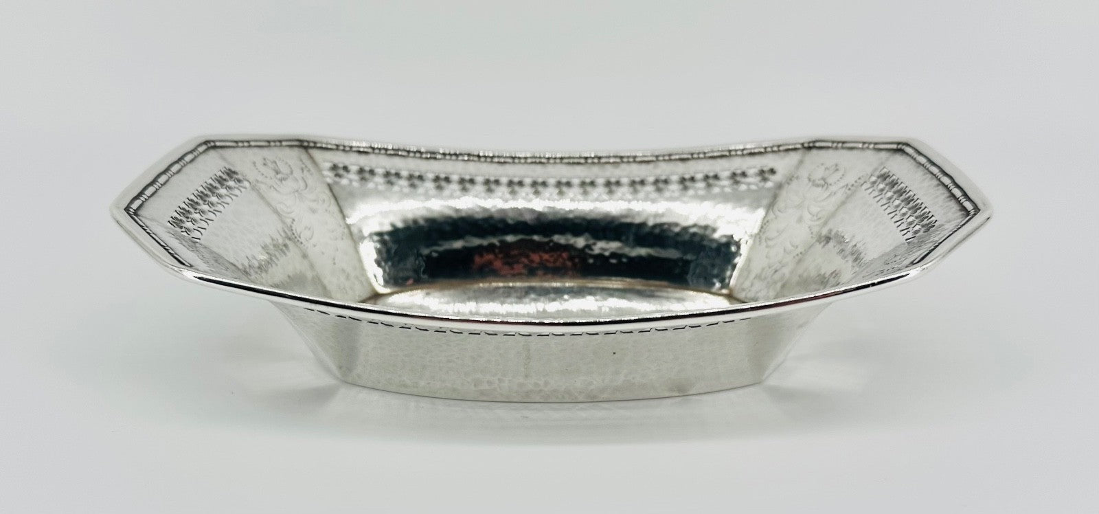 Antique American Sterling Silver Dish – Pierced & Hammered Design – Webster Co.
