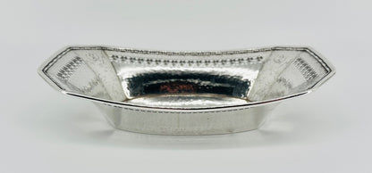 Antique American Sterling Silver Dish – Pierced & Hammered Design – Webster Co.