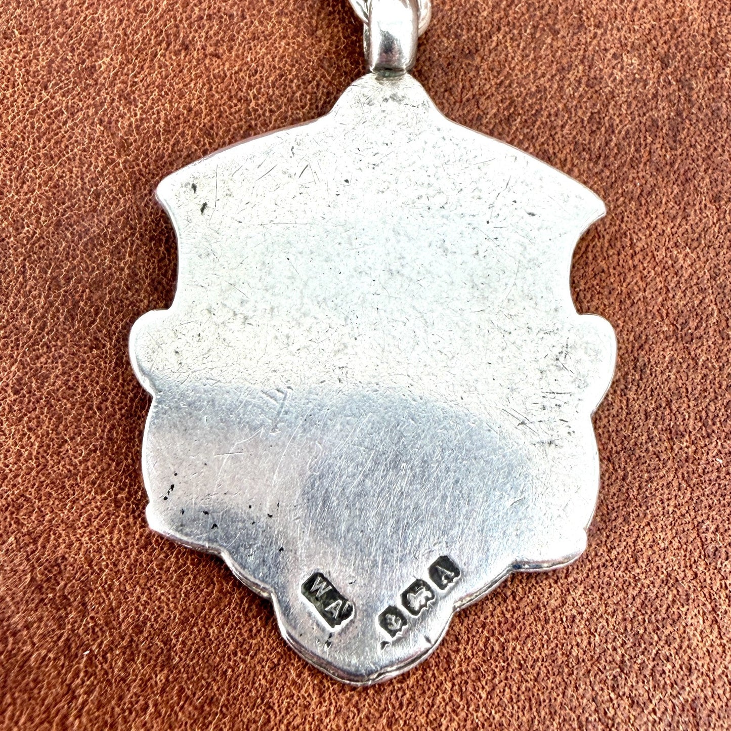 Antique Silver Albert Chain with T-Bar & Medallion – 1900 & 1924