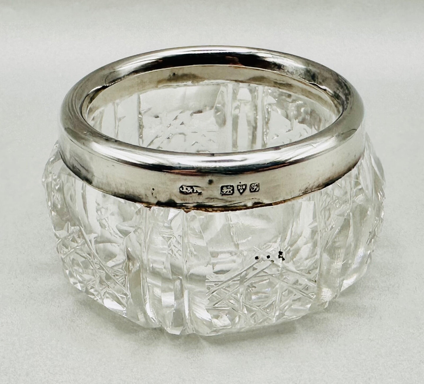 Antique Silver Rimmed Glass Salt – Chester 1906 Joseph & Richard Griffin