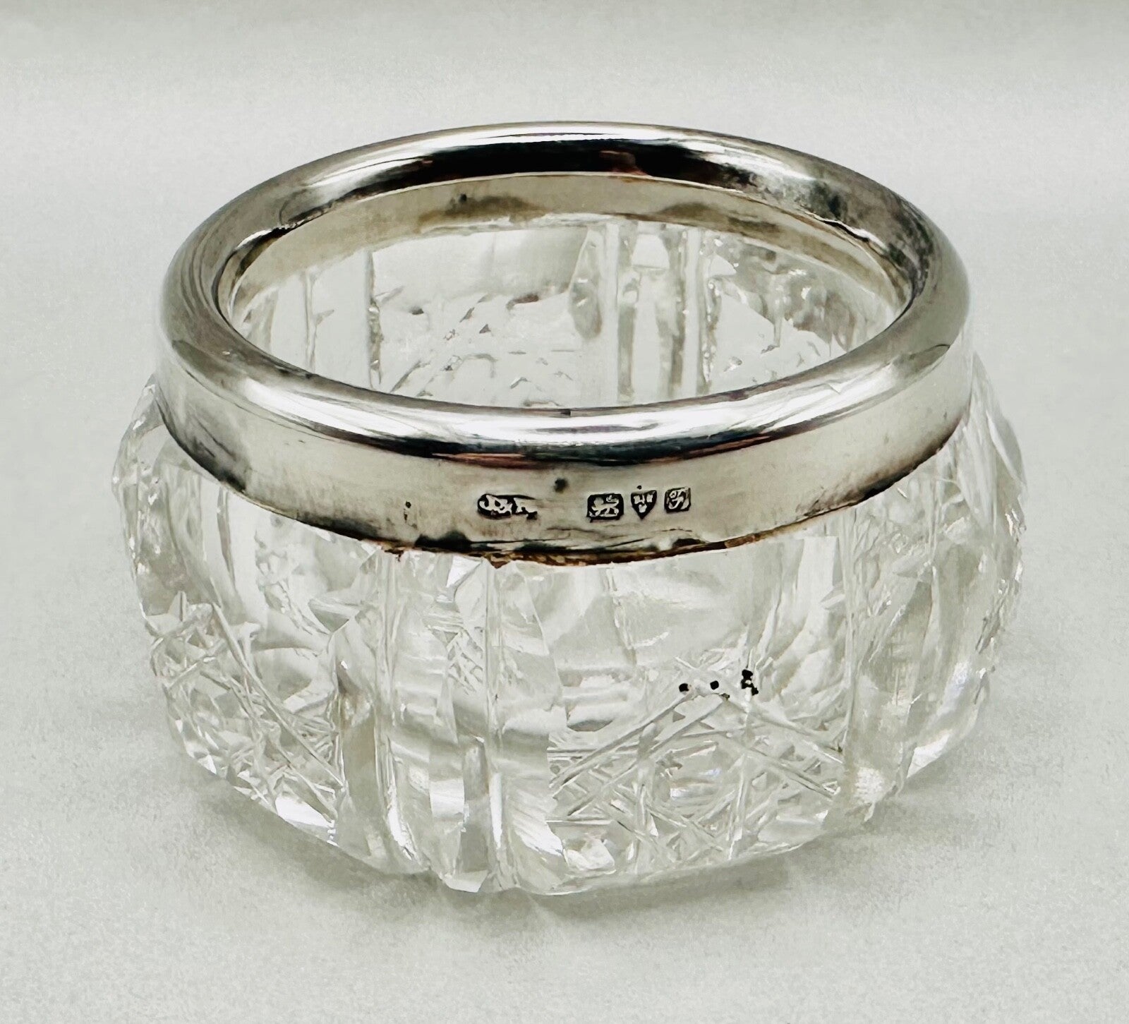 Antique Silver Rimmed Glass Salt – Chester 1906 Joseph & Richard Griffin