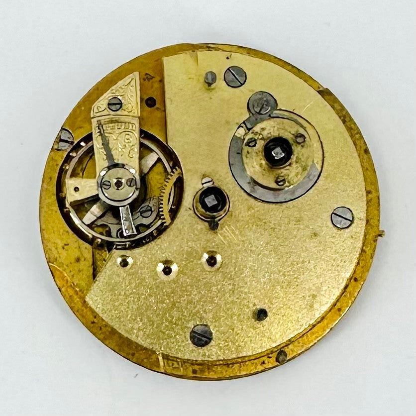 Antique Pocket Watch Movement – Key Wound, Enamel Dial – Working - 46.6mm