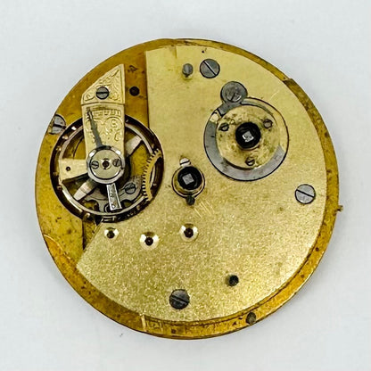Antique Pocket Watch Movement – Key Wound, Enamel Dial – Working - 46.6mm