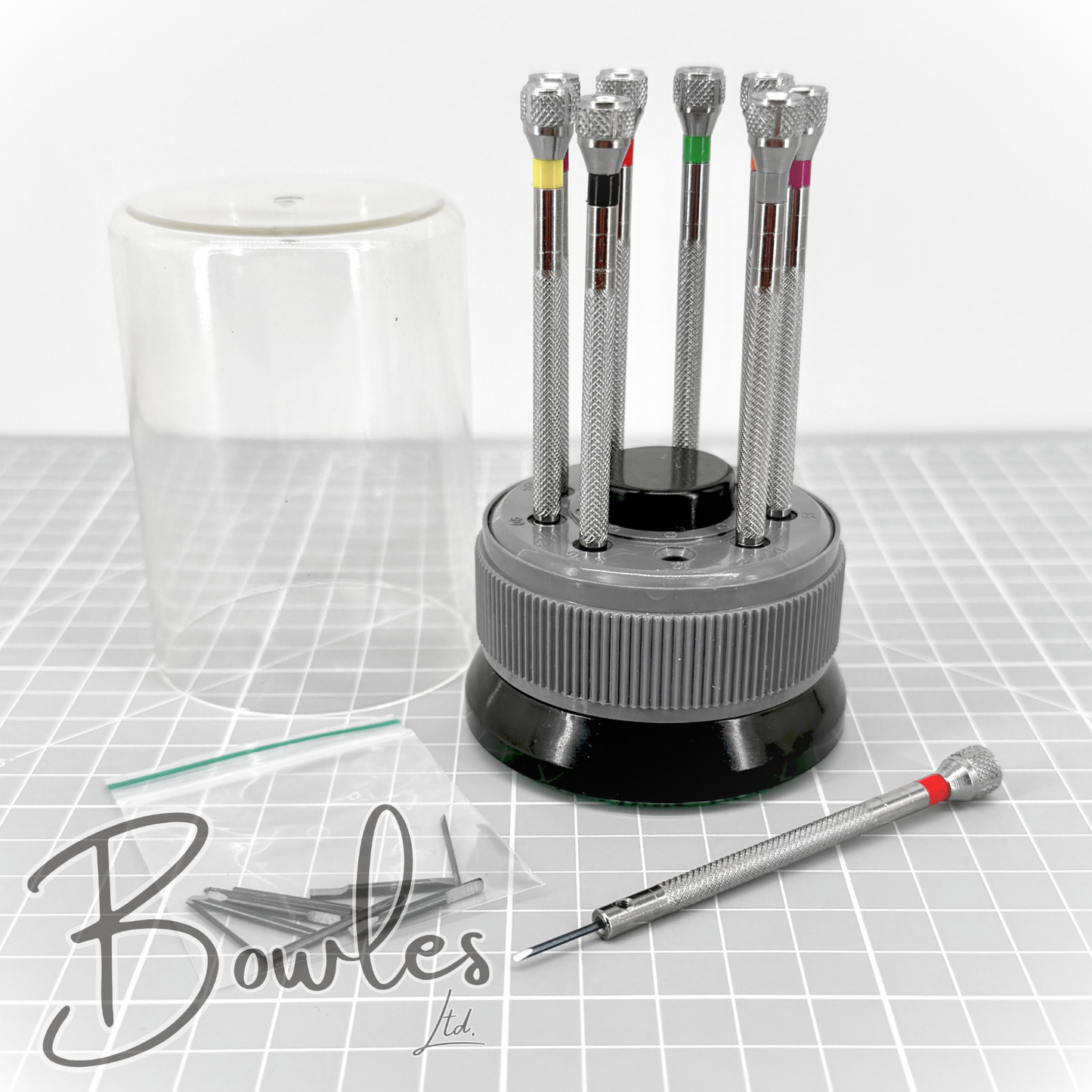 Precision Screwdriver Set - Rotating Base - Spare Blades - Watch / Jewellery