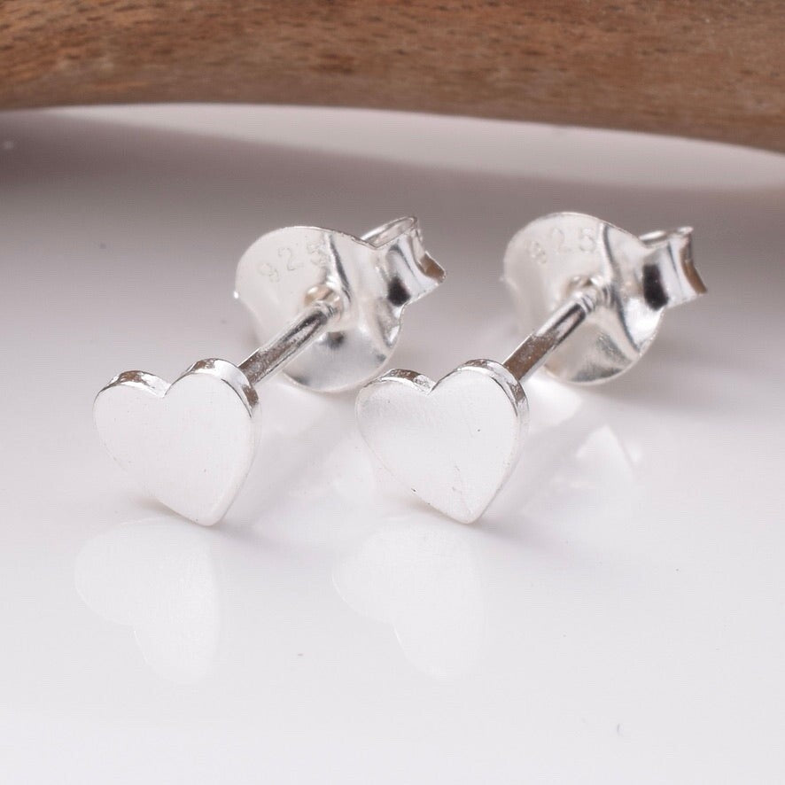 Brand New 925 Sterling Silver Heart Stud Earrings