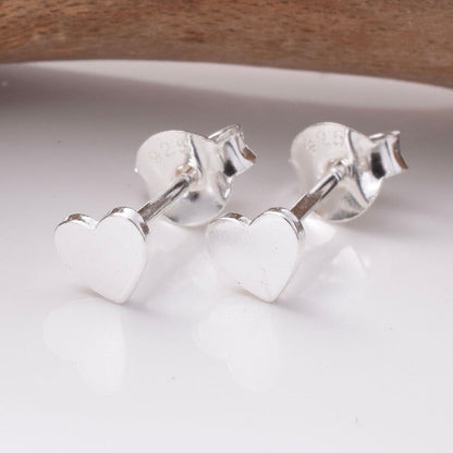 Brand New 925 Sterling Silver Heart Stud Earrings
