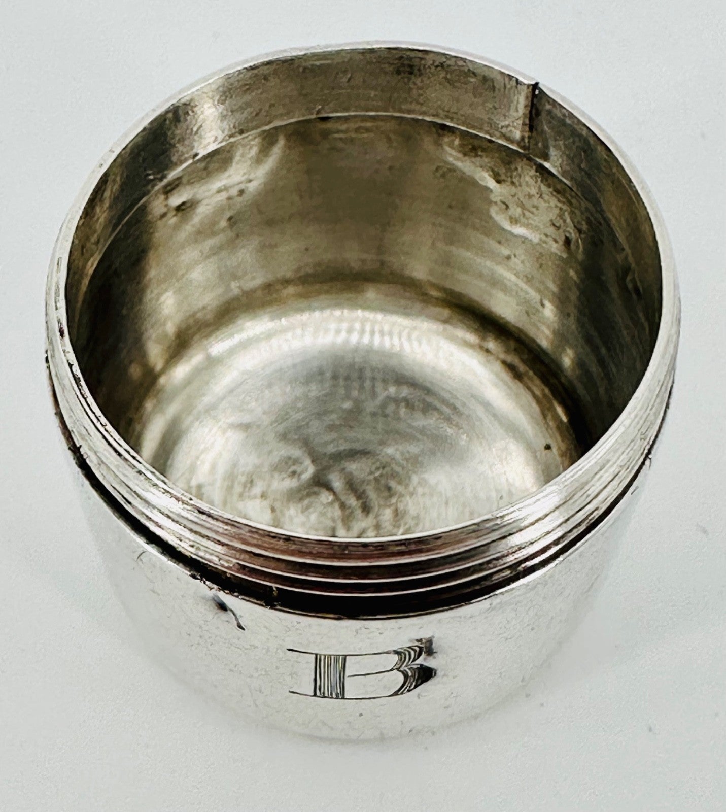Antique Solid Silver Holy Oil Stock – Birmingham 1908 R & T.W. – Screw Lid