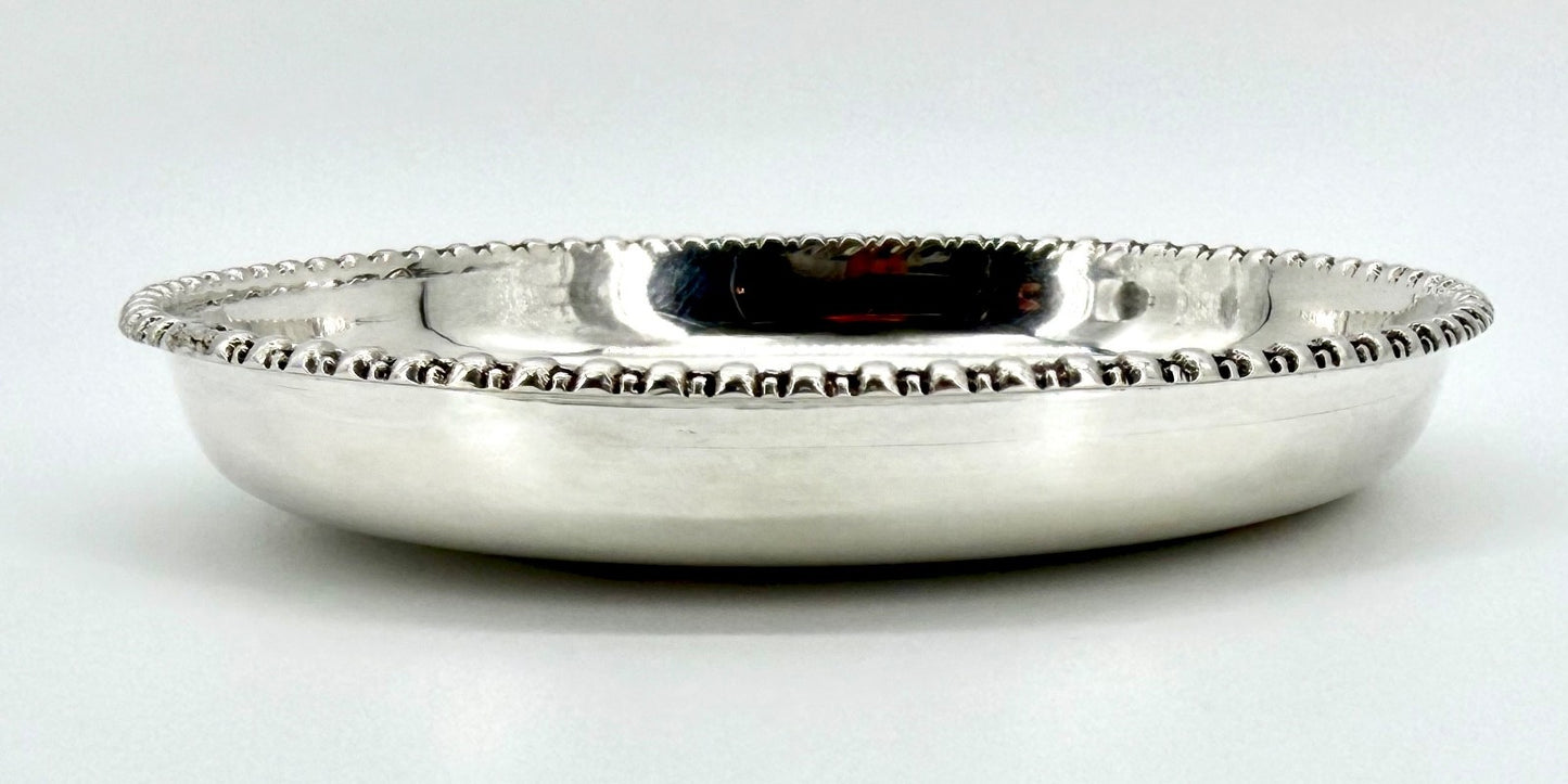 Antique Sterling Silver Coin Pin Dish, One Rupee 1840 East India Company - Boxed