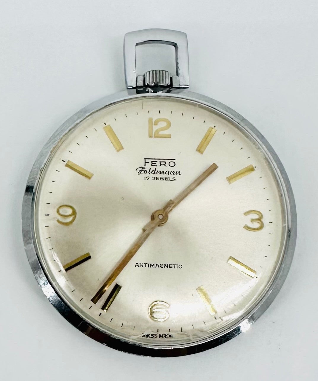 Vintage Fero Feldmann 17 Jewel Swiss Pocket Watch – Working – EB 1197N Movement