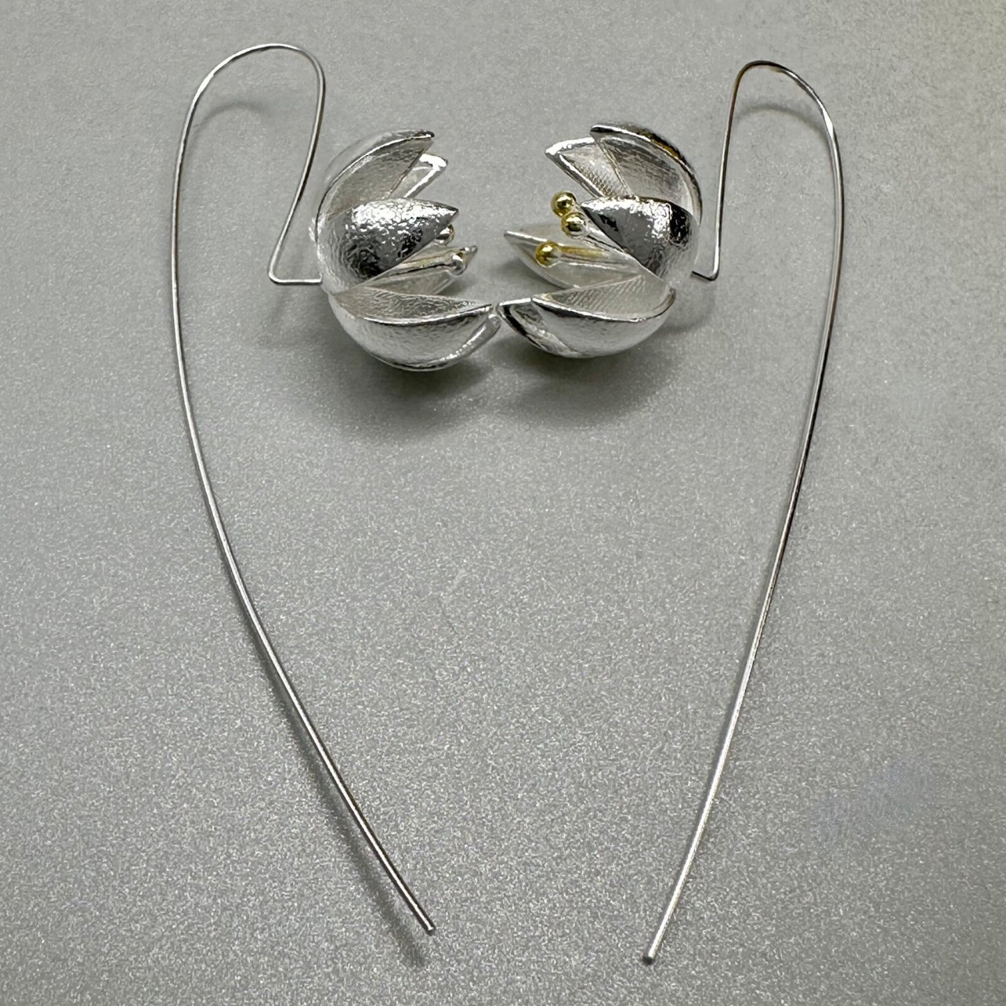 Elegant 925 Sterling Silver Handcrafted Flower Drop Earrings – Various Designs