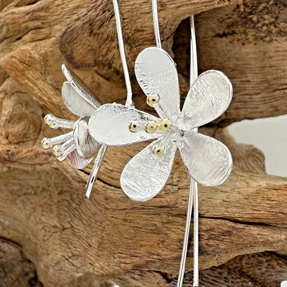 Elegant 925 Sterling Silver Handcrafted Flower Drop Earrings – Various Designs