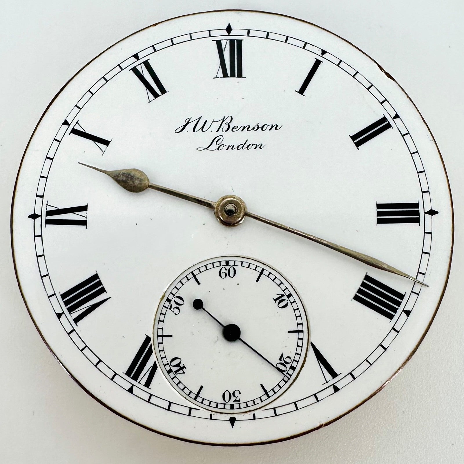 Antique J.W. Benson Pocket Watch Movement - Working