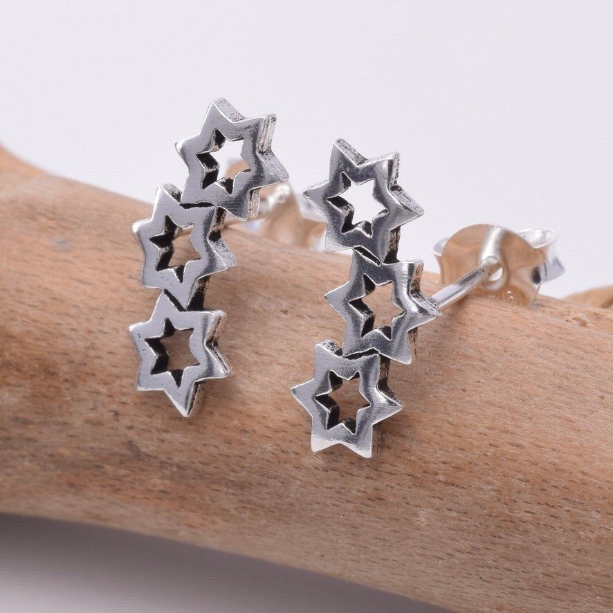 Brand New 925 Sterling Silver Star Stud Earrings