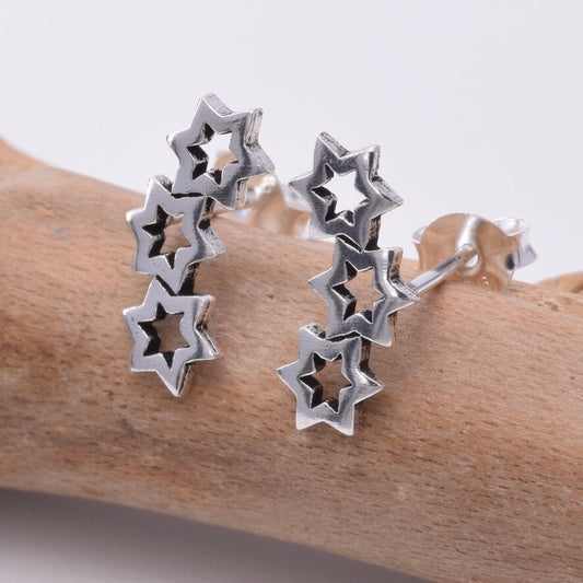 Brand New 925 Sterling Silver Star Stud Earrings