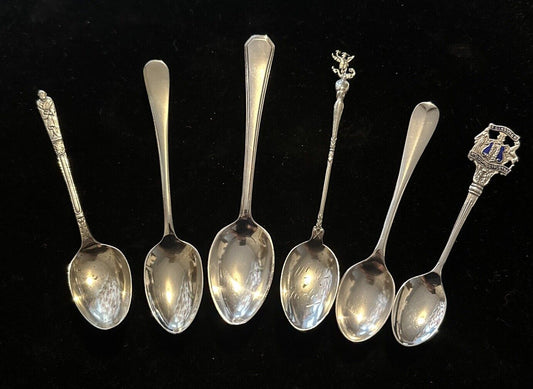 Collection Antique Silver Plate Teaspoons x6