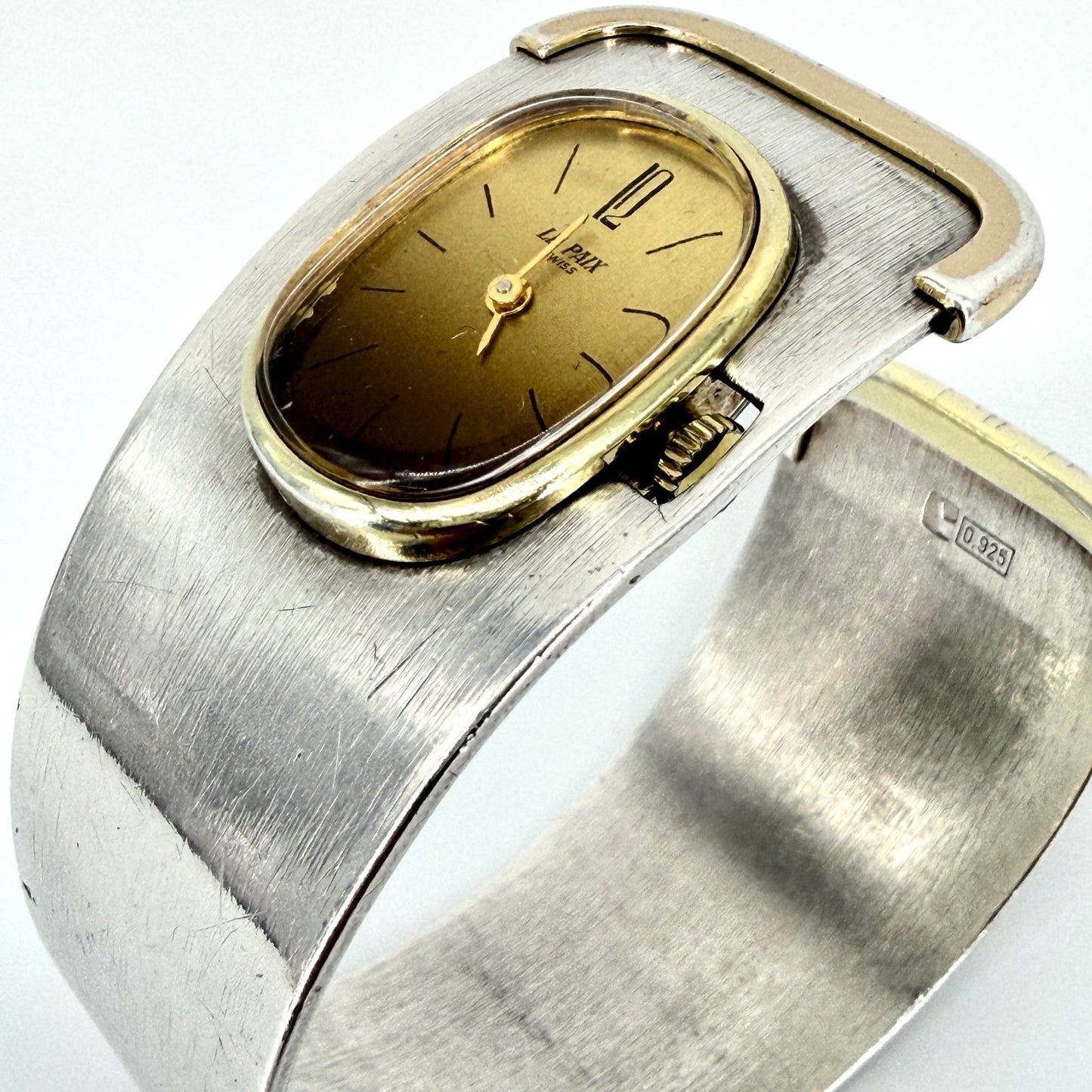 Vintage Le Paix 925 Sterling Silver Bangle Watch – Swiss Quartz – c.1970s