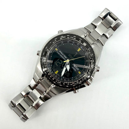 Pulsar NX14-X001 World Time Alarm Chronograph Watch – Analog Digital
