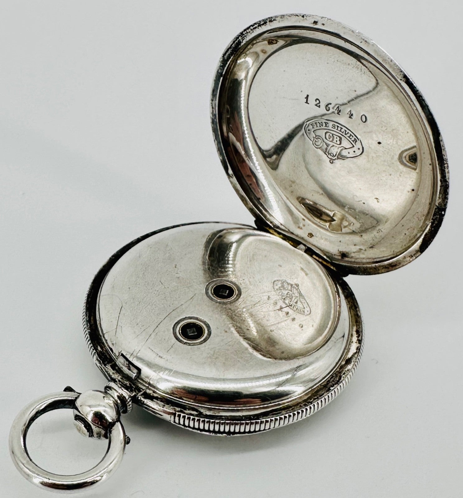 Antique Baume Genève Silver Pocket Watch, Matching Serials, Marked CB, c.1860-80