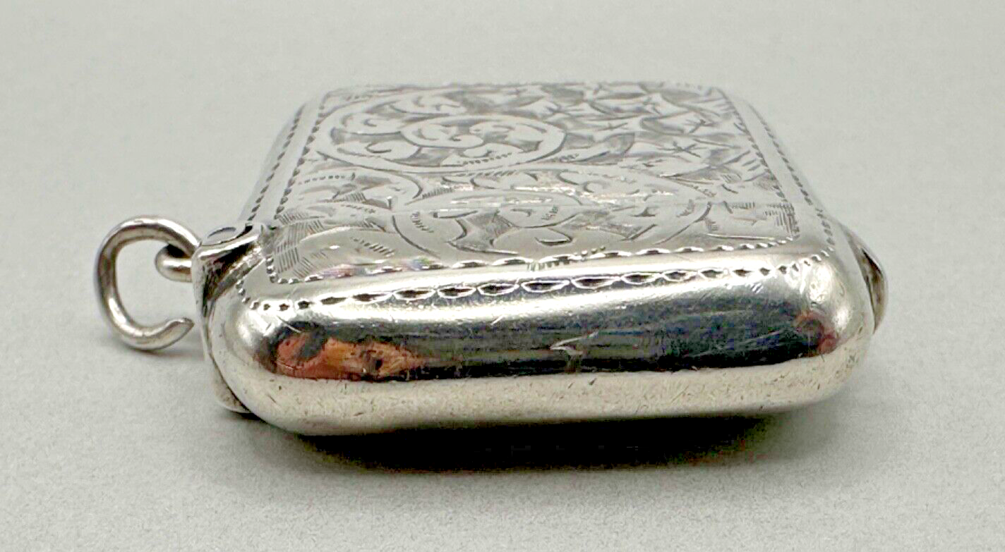 Antique Silver Vesta Case - Birmingham 1920 John Rose