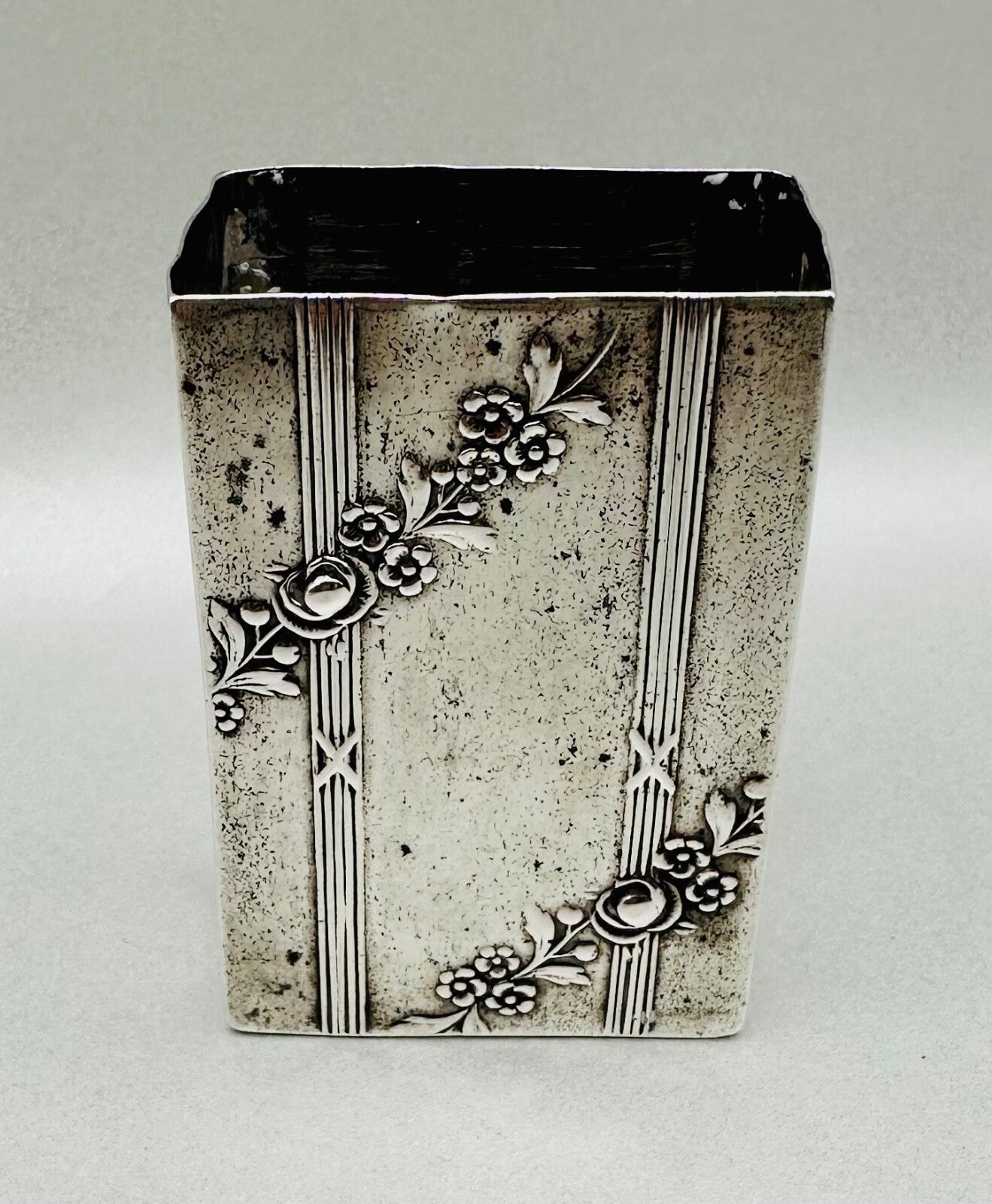 Antique 800 Silver Matchbox Sleeve/Case – German Hallmarks – Oberländer P
