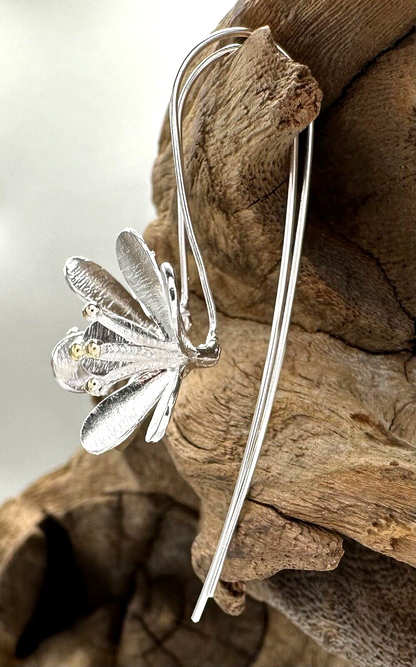 Elegant 925 Sterling Silver Handcrafted Flower Drop Earrings – Various Designs