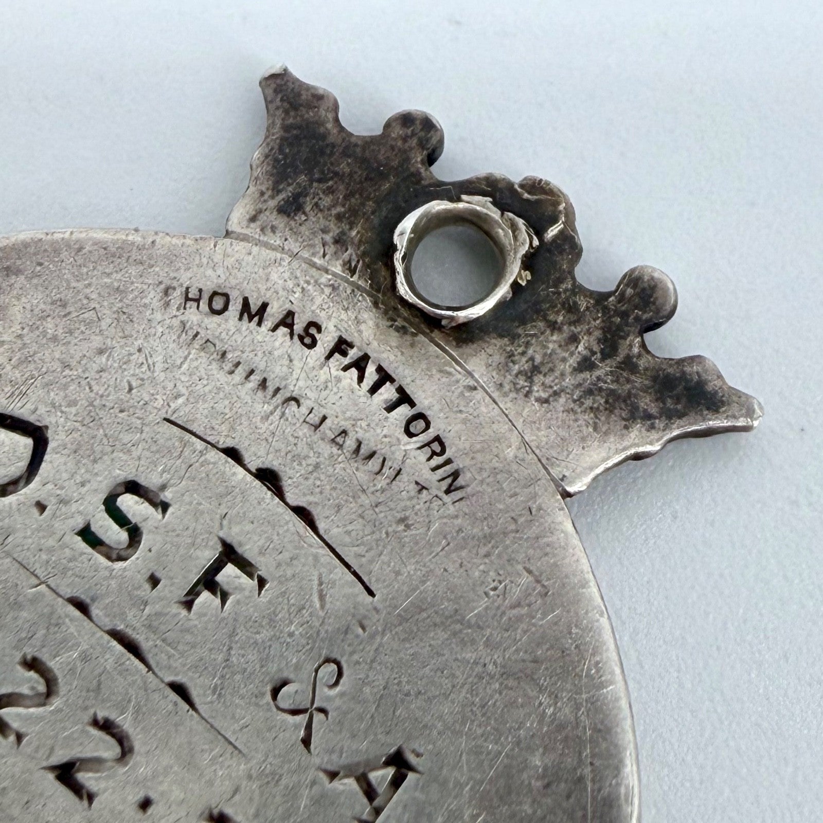 Antique Silver Football Fob Medal – Birmingham 1921 – Thomas Fattorini