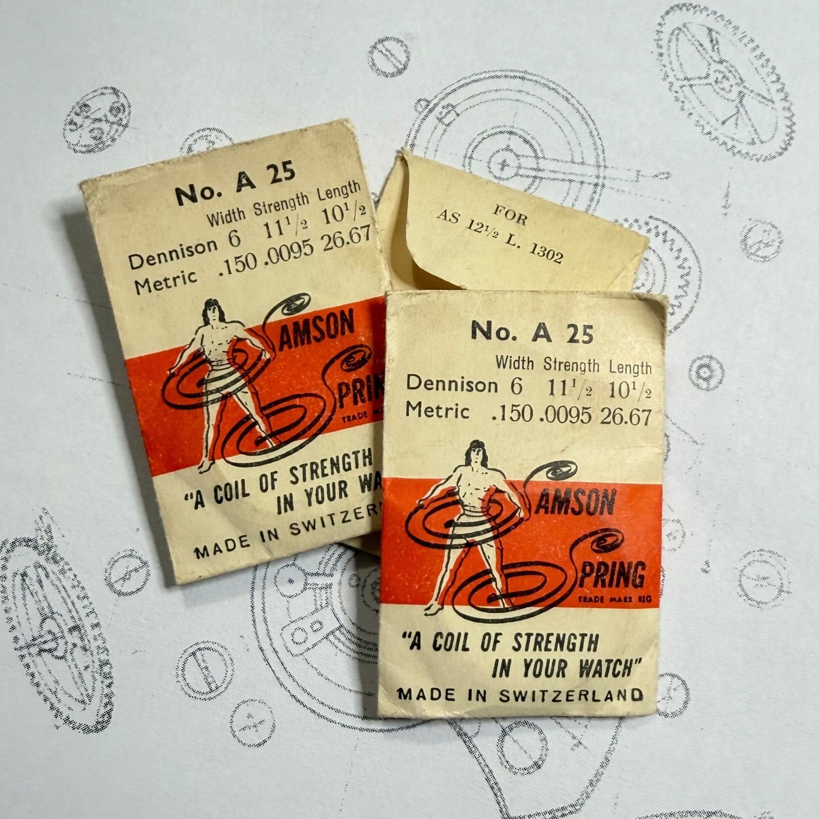 Samson Spring No A25 – Mainspring for AS 12½''' / Cal. 1302 – 1.50 x 0.095 x 10½