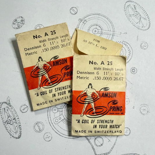 Samson Spring No A25 – Mainspring for AS 12½''' / Cal. 1302 – 1.50 x 0.095 x 10½