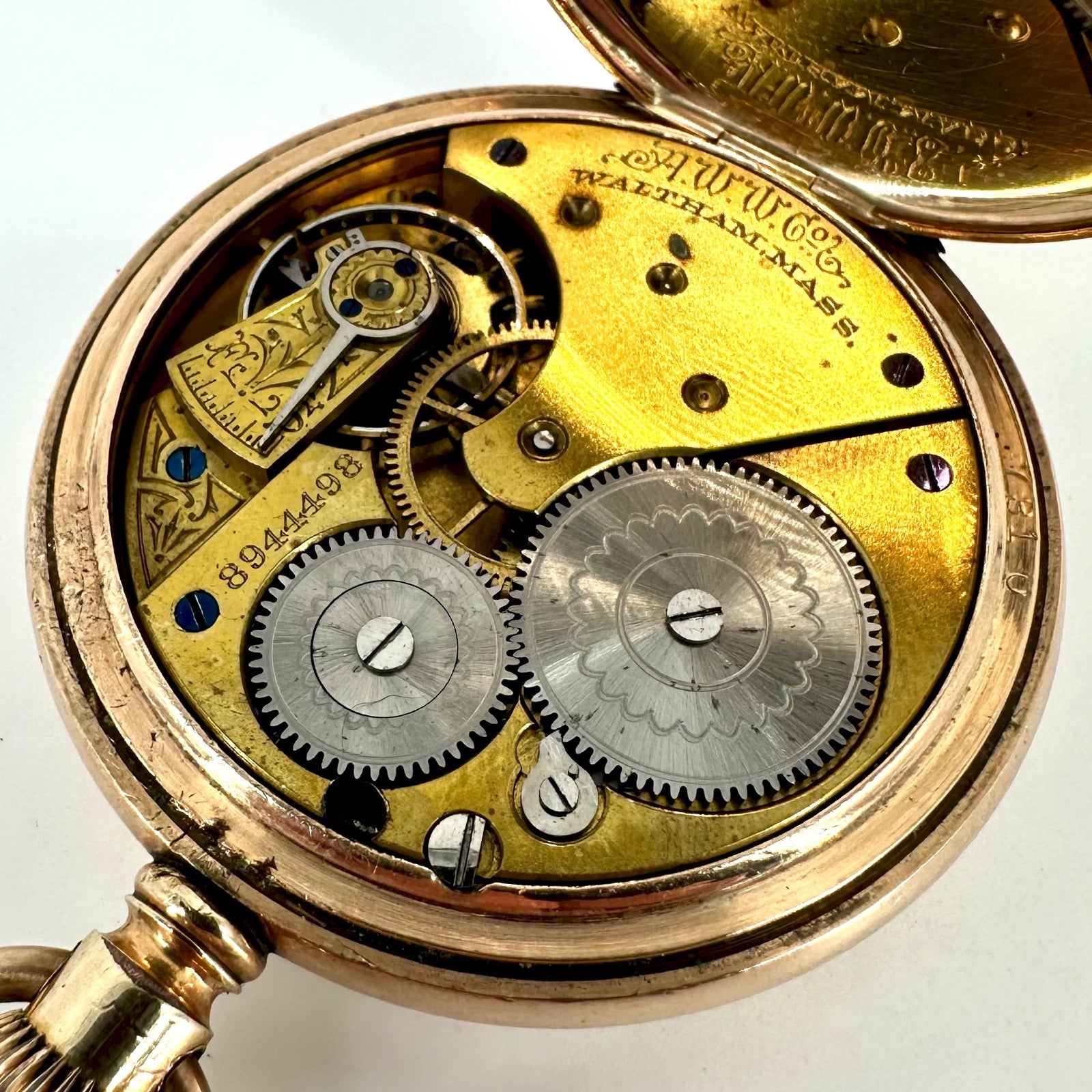 Antique Waltham Pocket Watch – 14ct Gold Plated Case – Working – c.1898