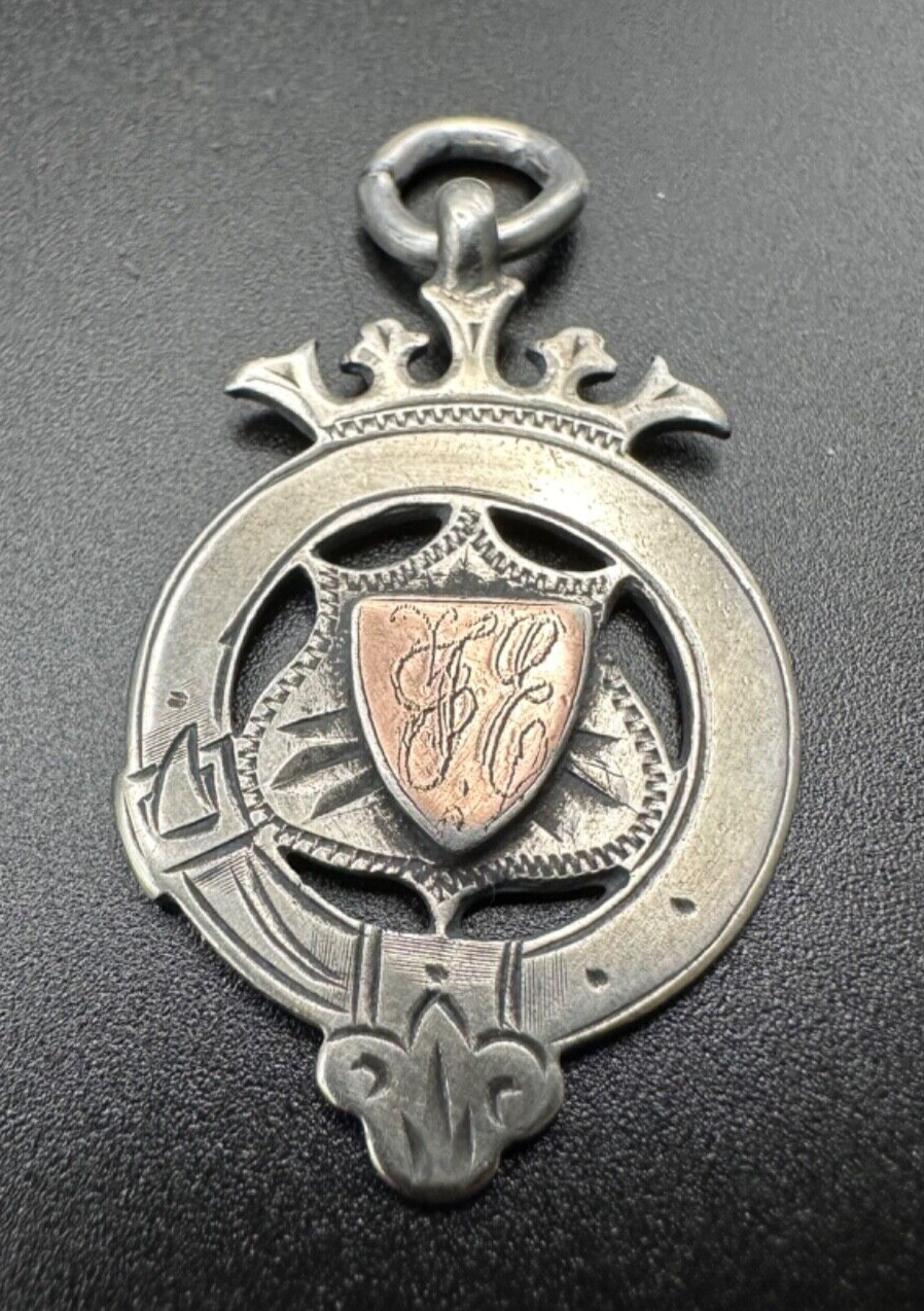 Antique Silver Cricket Fob Medal Pendant - Birmingham 1923 William James Dingley