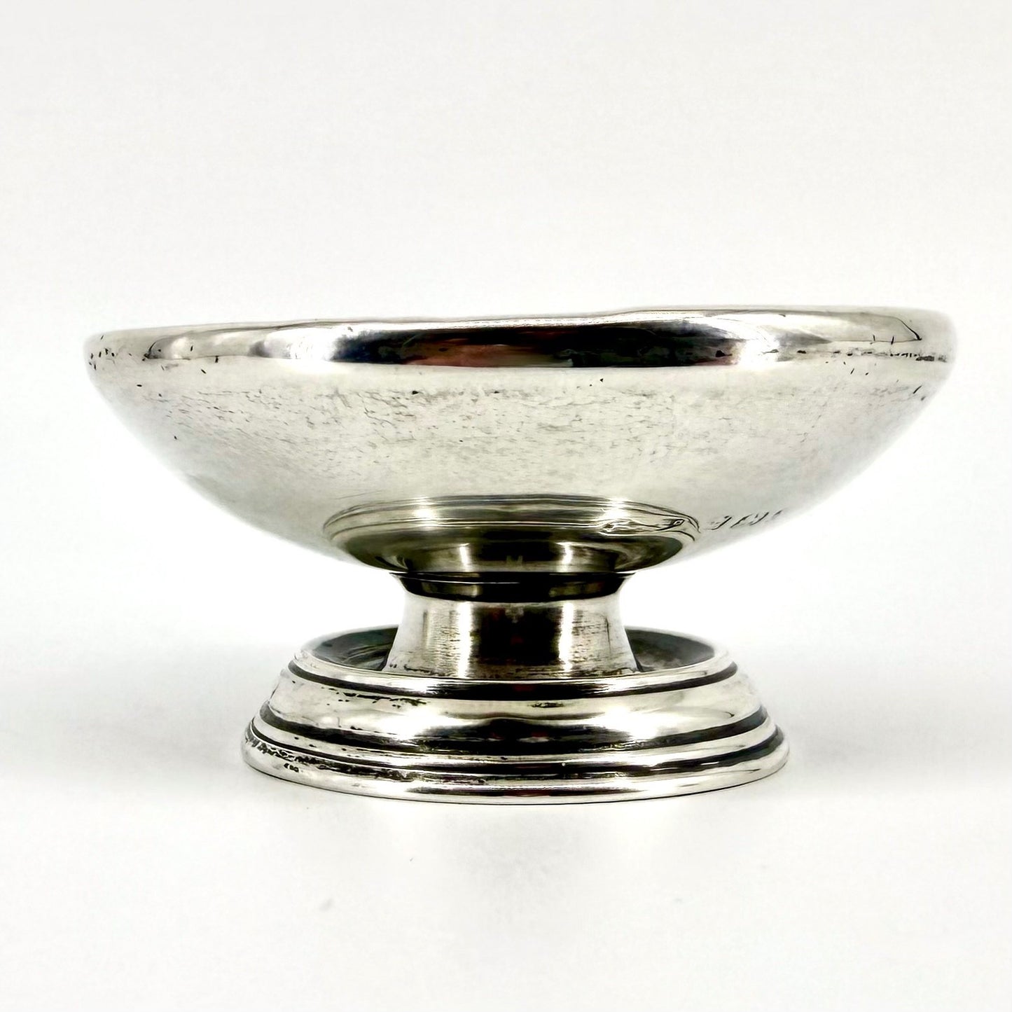 Antique Silver & Blue Glass Bowl – M & Co. – Birmingham 1920