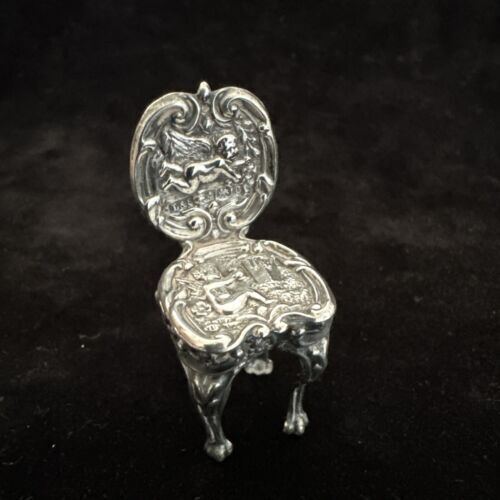 Antique Minature Silver Chair - Birmingham 1902 Levi & Salaman