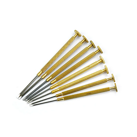 Set of 6 Metal Slotted Precision Screwdrivers for Watch Repair - 0.8mm to 1.8mm