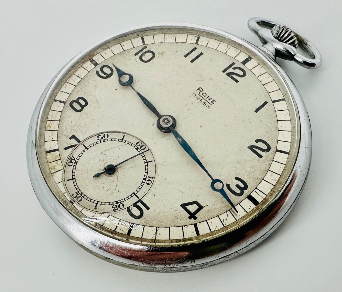 Antique Rone 15 Jewel Swiss Pocket Watch – Dennison Case – Working