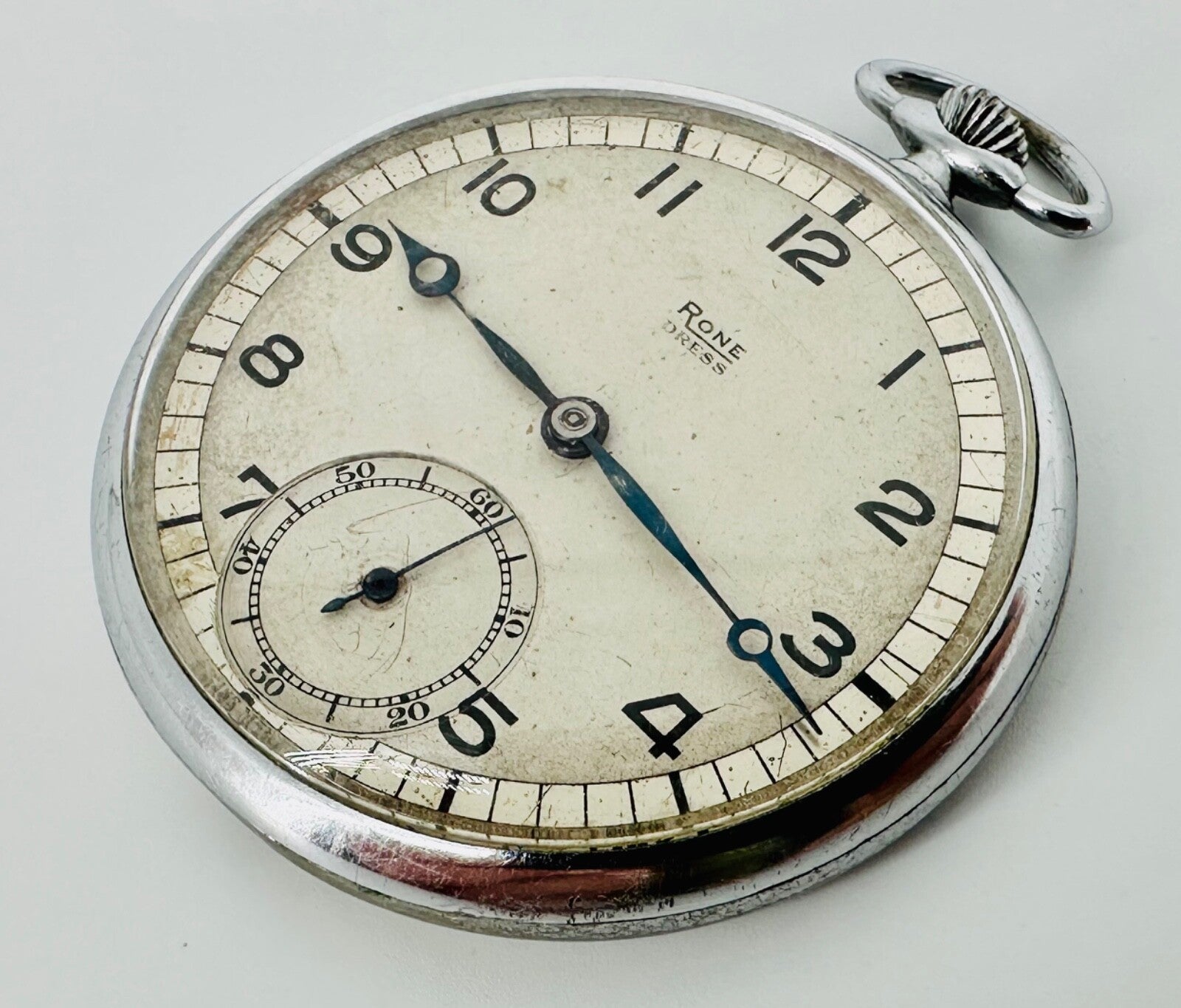 Antique Rone 15 Jewel Swiss Pocket Watch – Dennison Case – Working