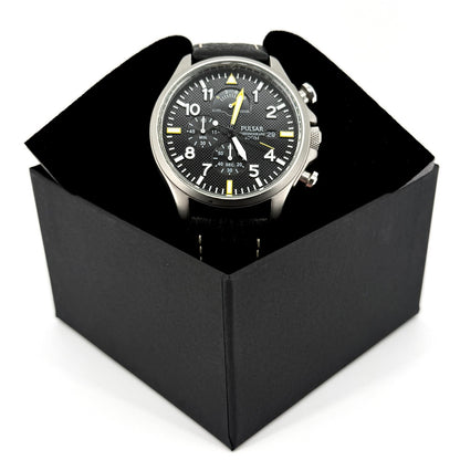 Pulsar VD50-X019 Chronograph Watch – Black Dial – 100m – 44mm