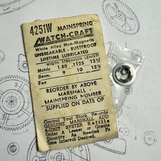 Watch-Craft Mainspring 4251W – 1.80 x 0.1125 x 12¼" – Dennison 9 / 10