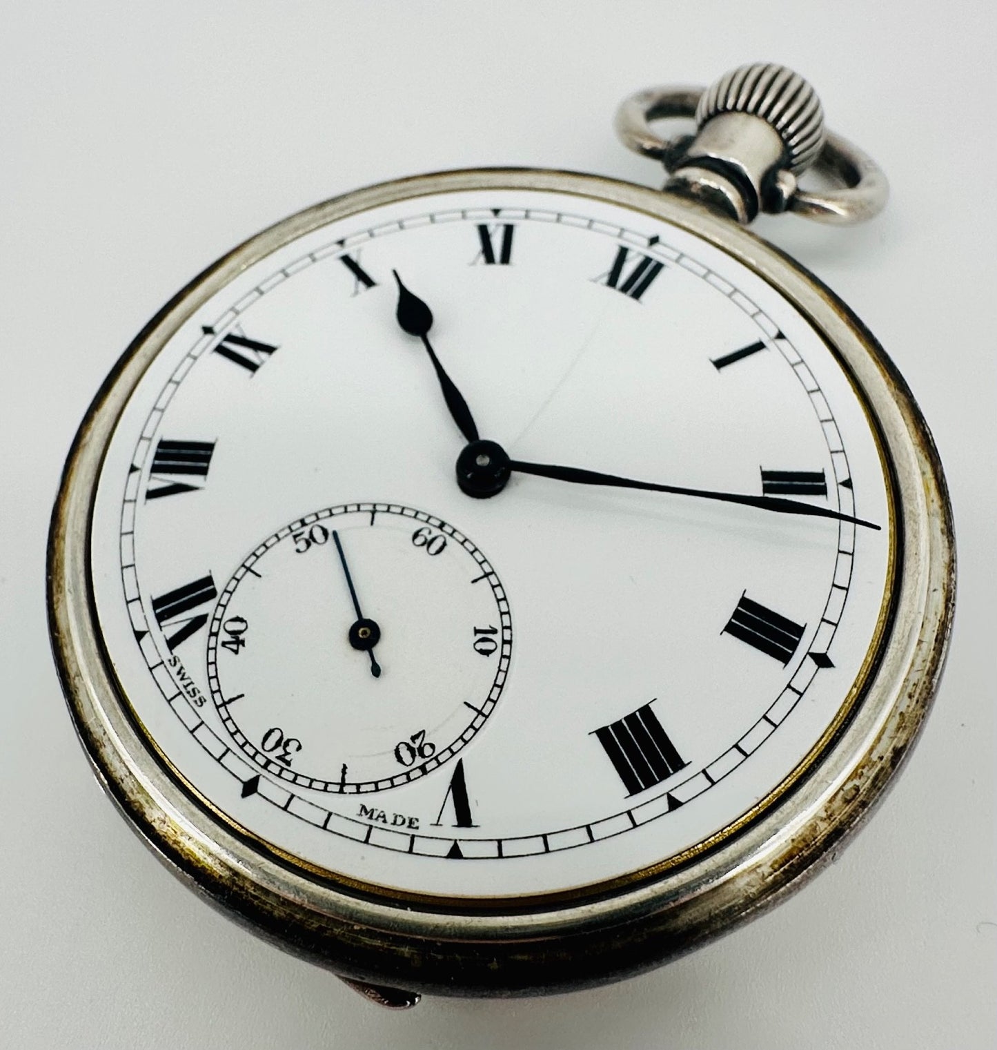 Antique Silver Pocket Watch - Dimier Frères & Co. - Birmingham 1920 - Working