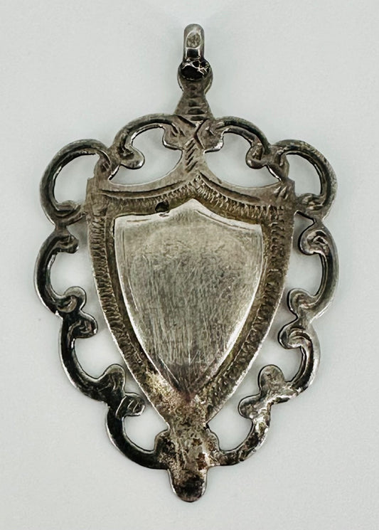Antique 1926 Solid Silver Fob Medal – London Hallmark – R.N. Barracks 1937