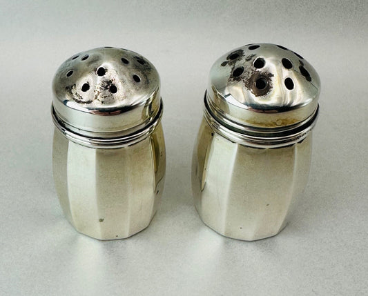 Vintage Sterling Silver Salt and Pepper Pots - Good Condition