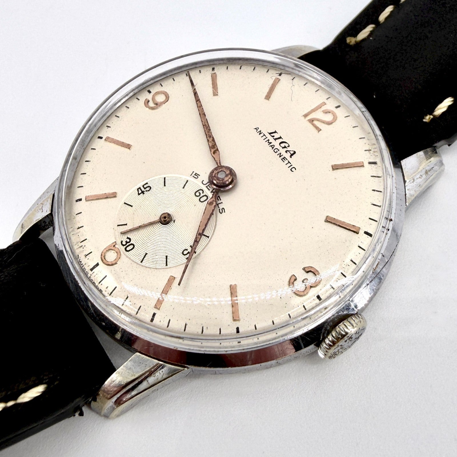 Vintage LIGA Antimagnetic Swiss Mechanical Watch – AS 1002/984 – c.1940s