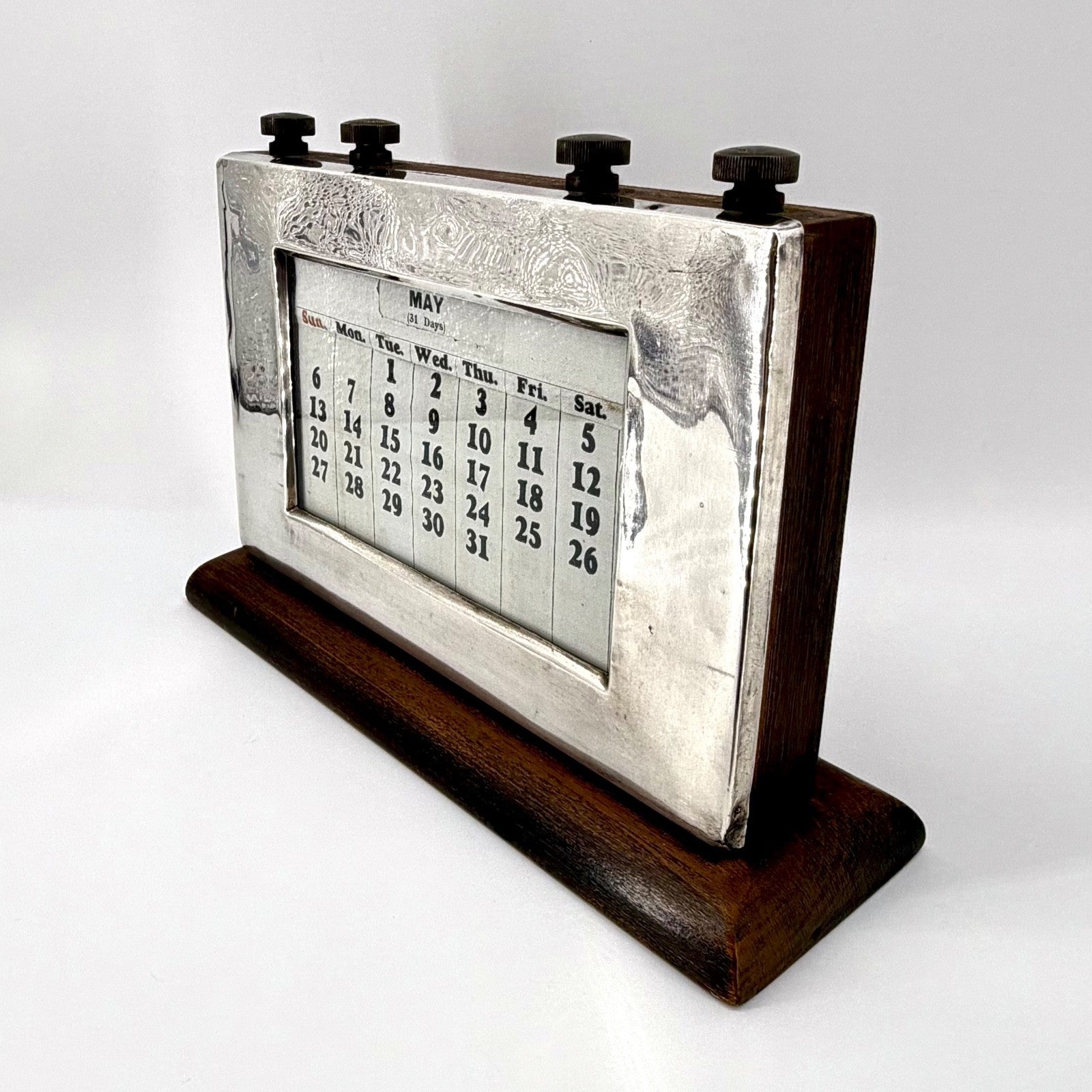 1939 Sterling Silver Desk Calendar – Birmingham – W.J. Myatt & Co