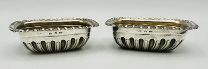 Pair of Antique Victorian Silver Salts - Birmingham 1897 by S. Blanckensee & Son